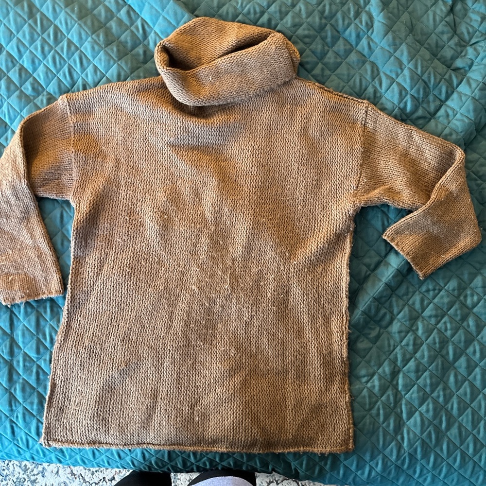 Cozy Tan Turtleneck Sweater